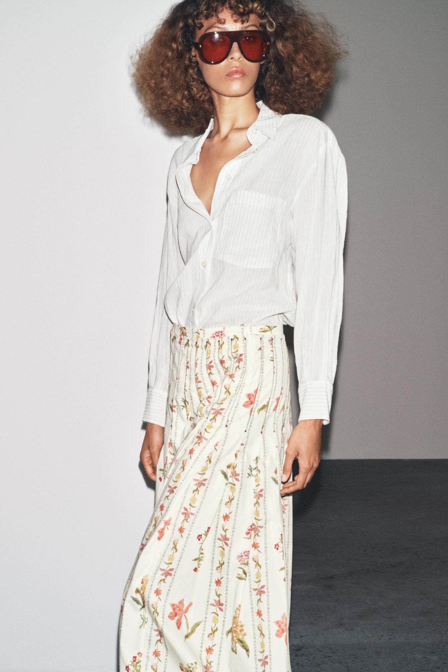 Falling Petals Midi Skirt