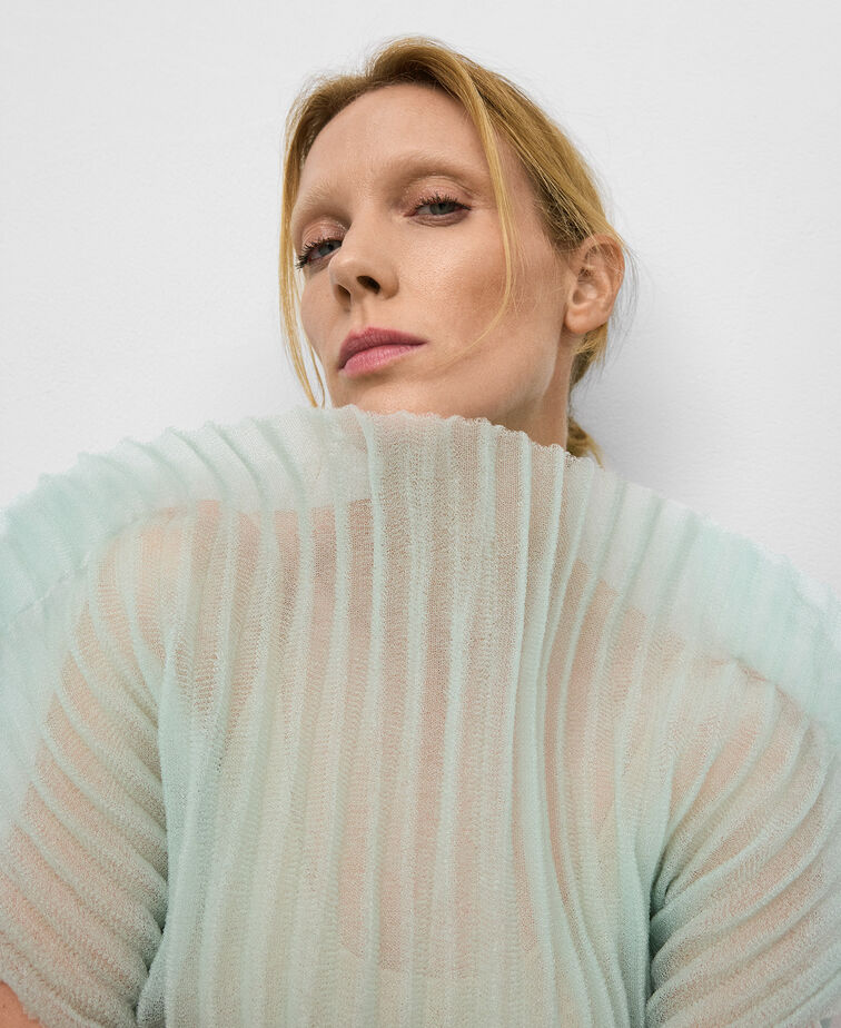 Sheer Pleated Top