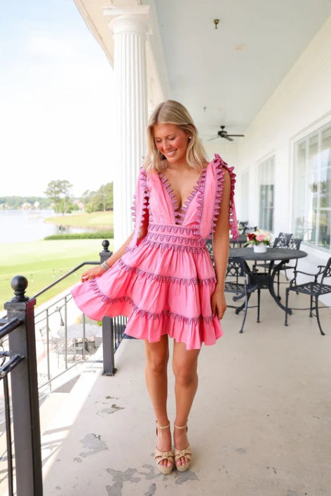 Flirty Pink Ruffle Mini Dress πΈβ¨