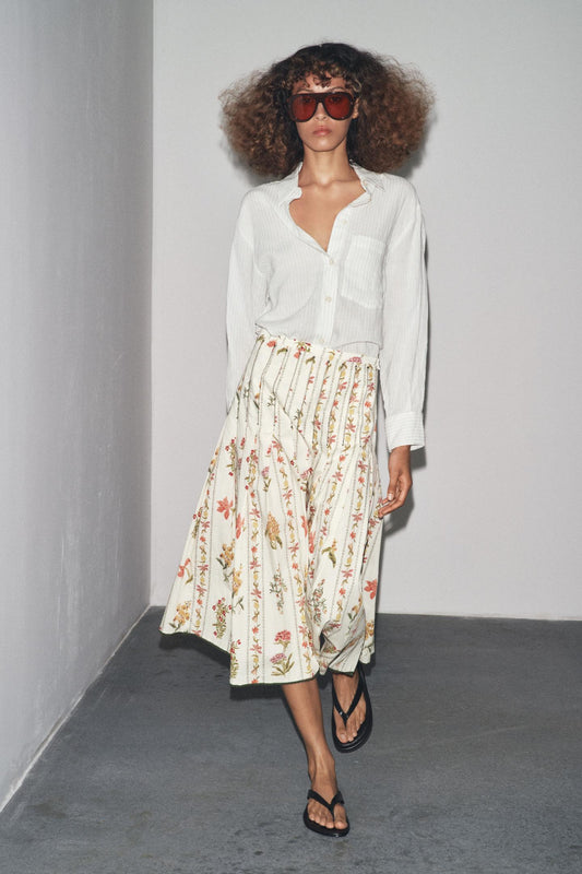Falling Petals Midi Skirt