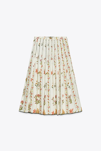 Falling Petals Midi Skirt